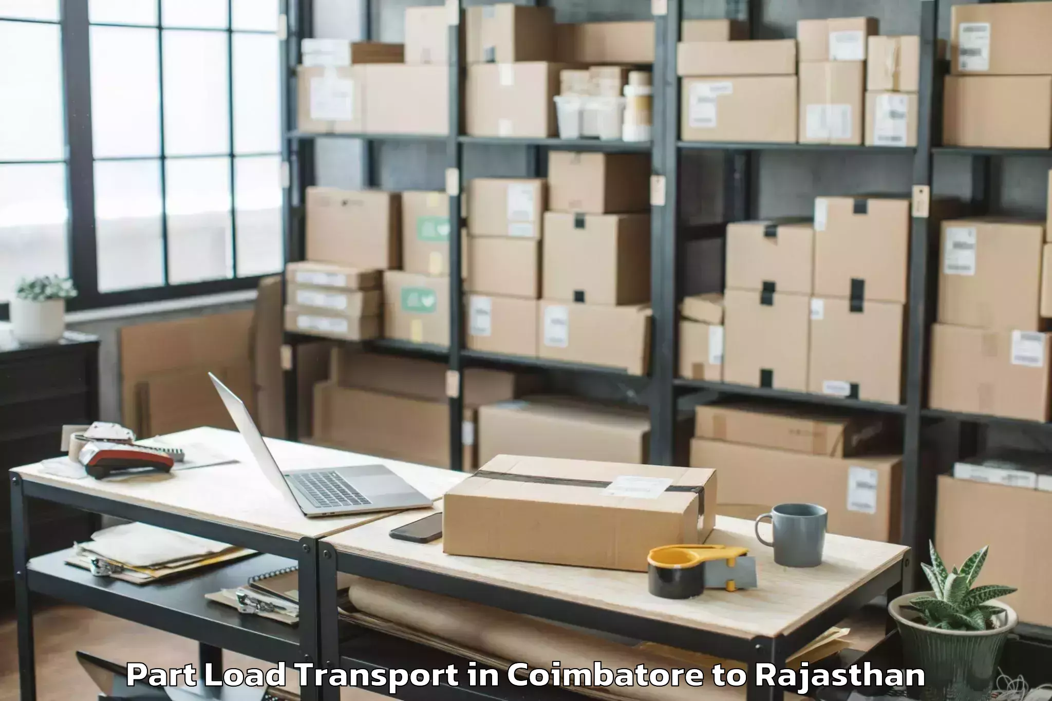 Expert Coimbatore to Jecrc University Jaipur Part Load Transport